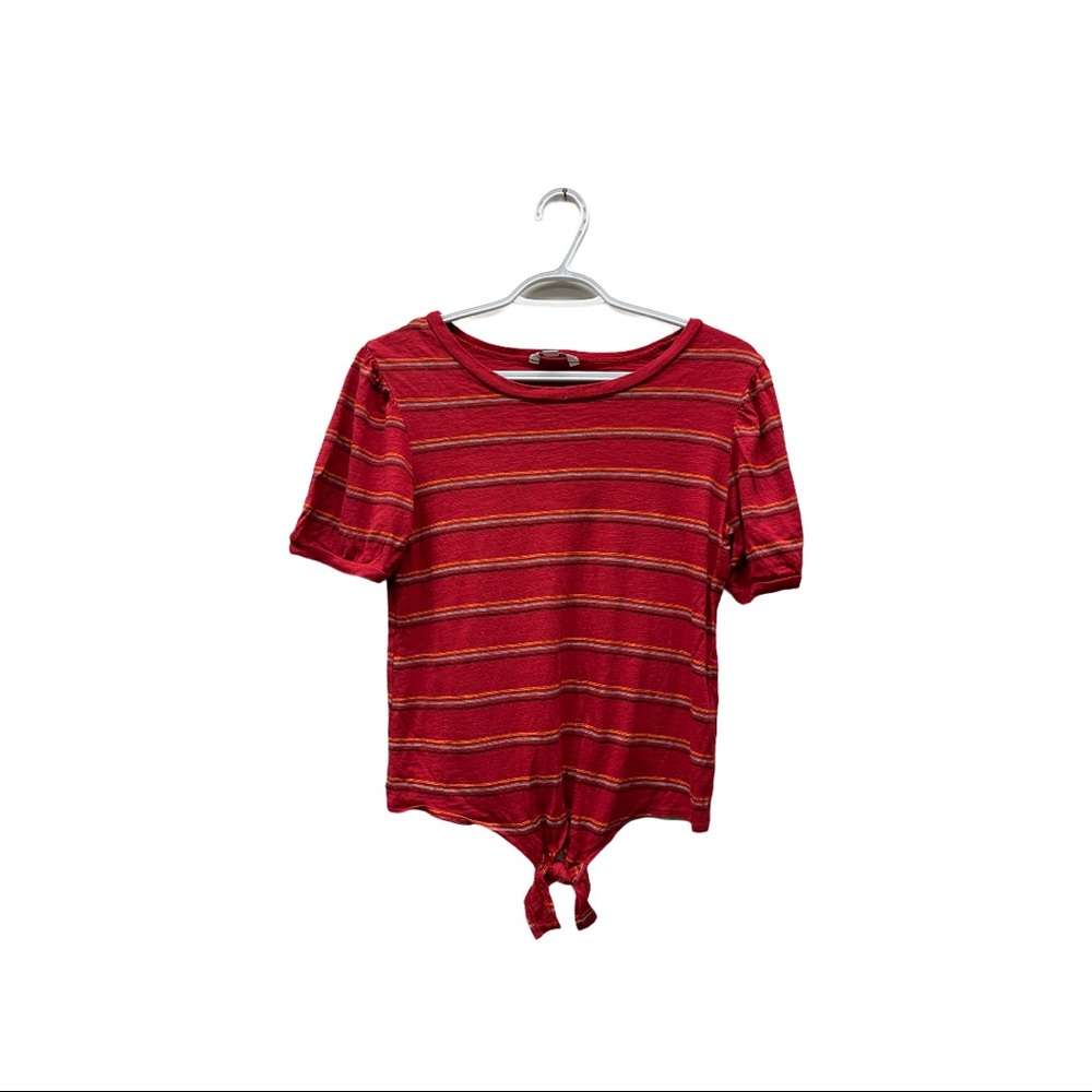 NWOT Habitual Girl's strip tie up stripe top